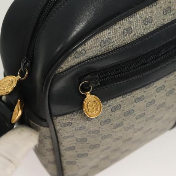 GUCCI Micro GG Supreme Sherry Line Clutch Bag Pvc Navy Gold